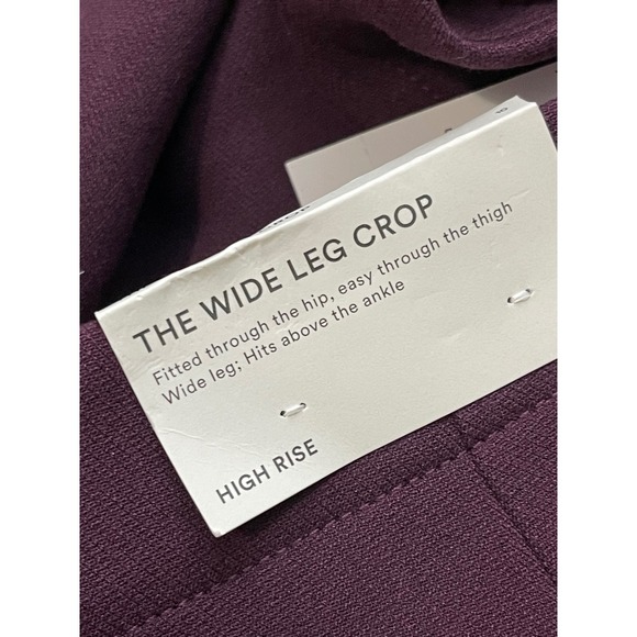 ANN TAYLOR Wide Leg Crop Pants Size 10 Burgundy NEW High Rise Trousers Career - Picture 9 of 11